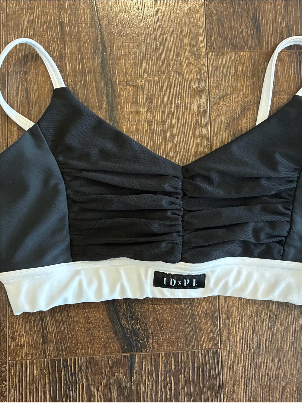 ID Dance (IDPL) Black & White Ruched Sports Bra